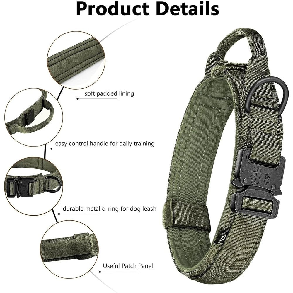 Dog Collar Durable Tactical Leash Set