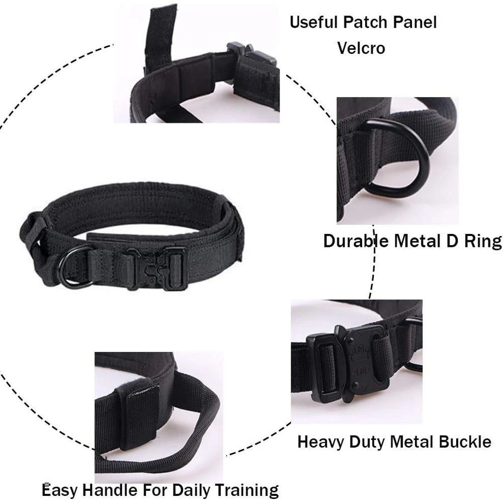 Dog Collar Durable Tactical Leash Set