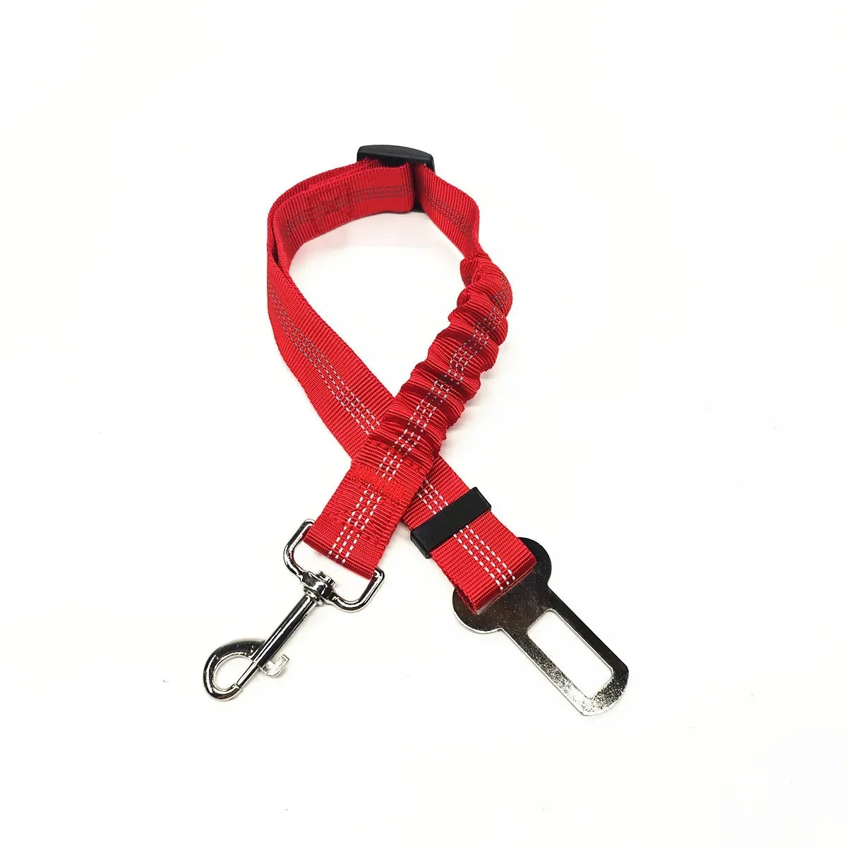 Adjustable Pet Car Seat Belt with Harness Lead Clip