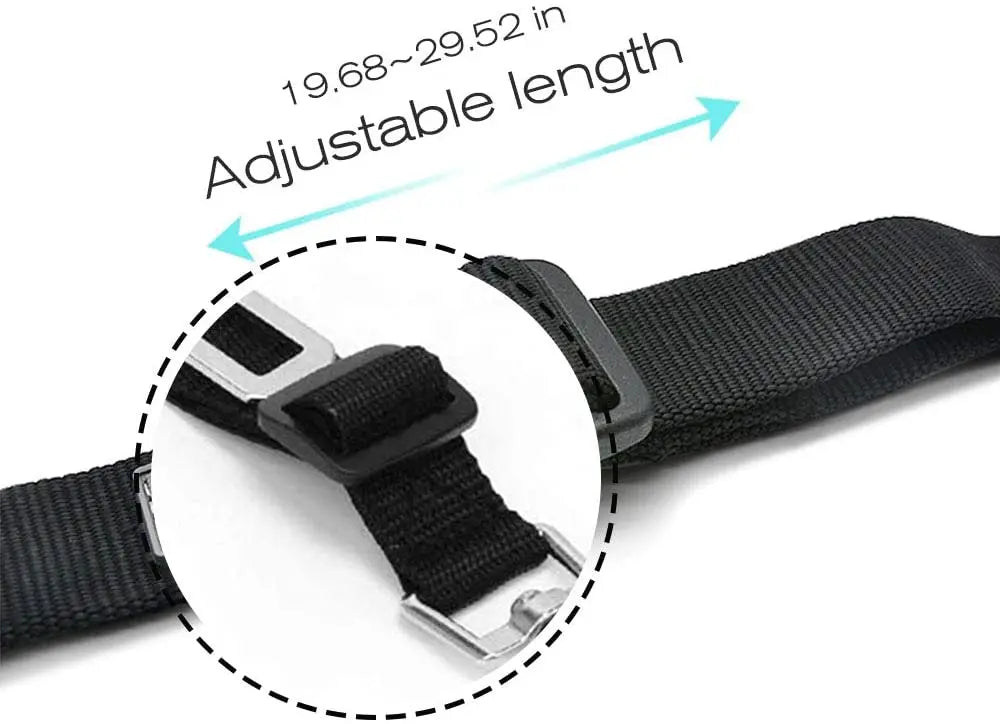 Adjustable Pet Car Seat Belt with Harness Lead Clip
