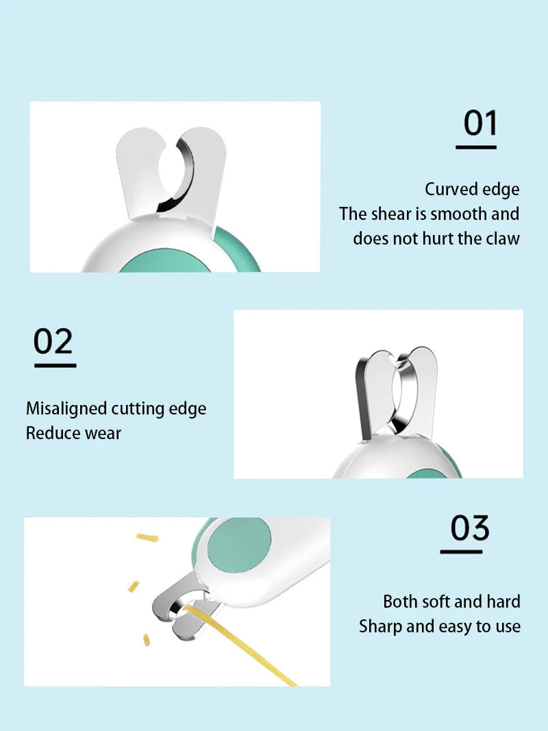 LED Light Pet Nail Clipper Cutter with Safety Lock
