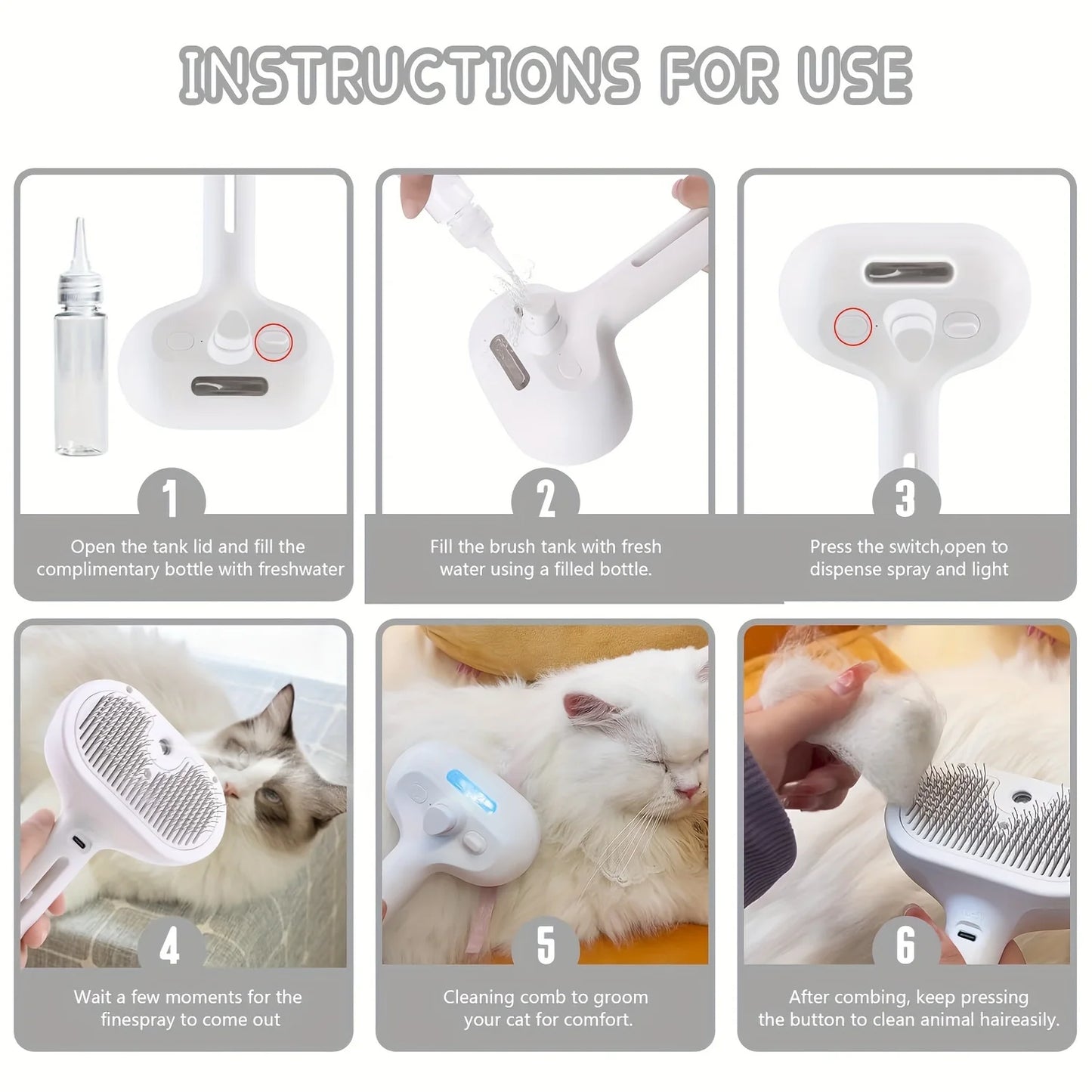 Pet Spray Steam Brush