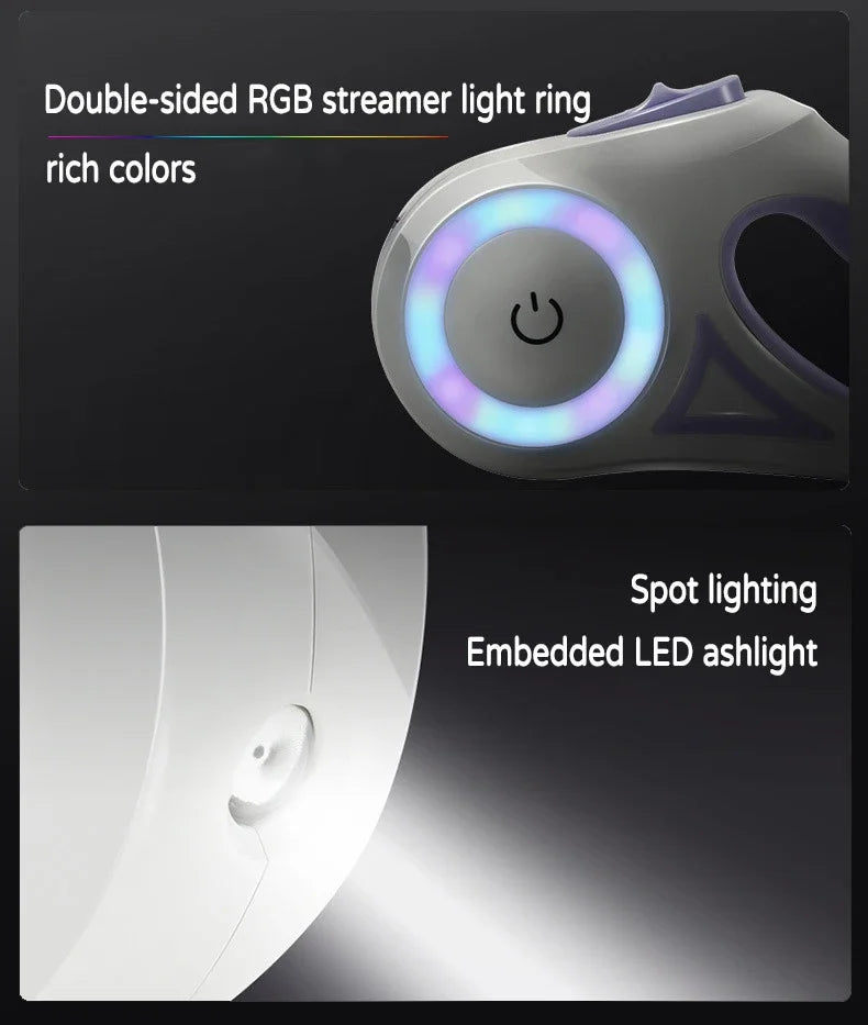 LED Retractable Dog Leash