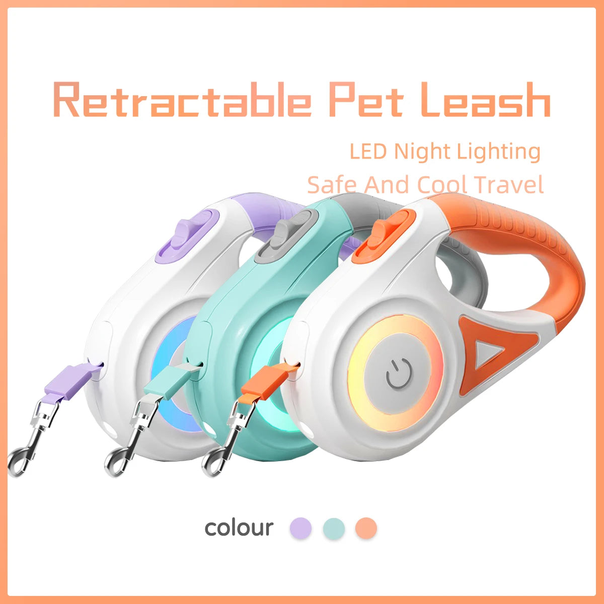 LED Retractable Dog Leash