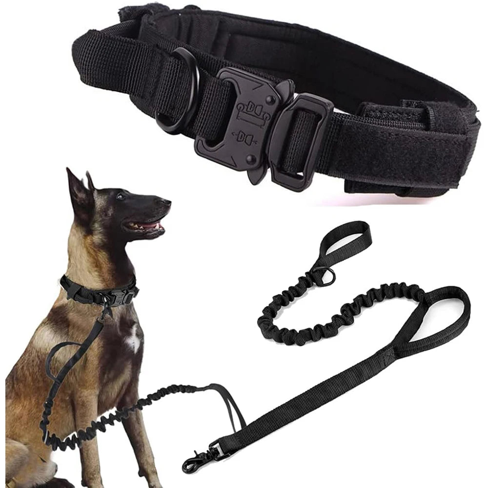 Dog Collar Durable Tactical Leash Set