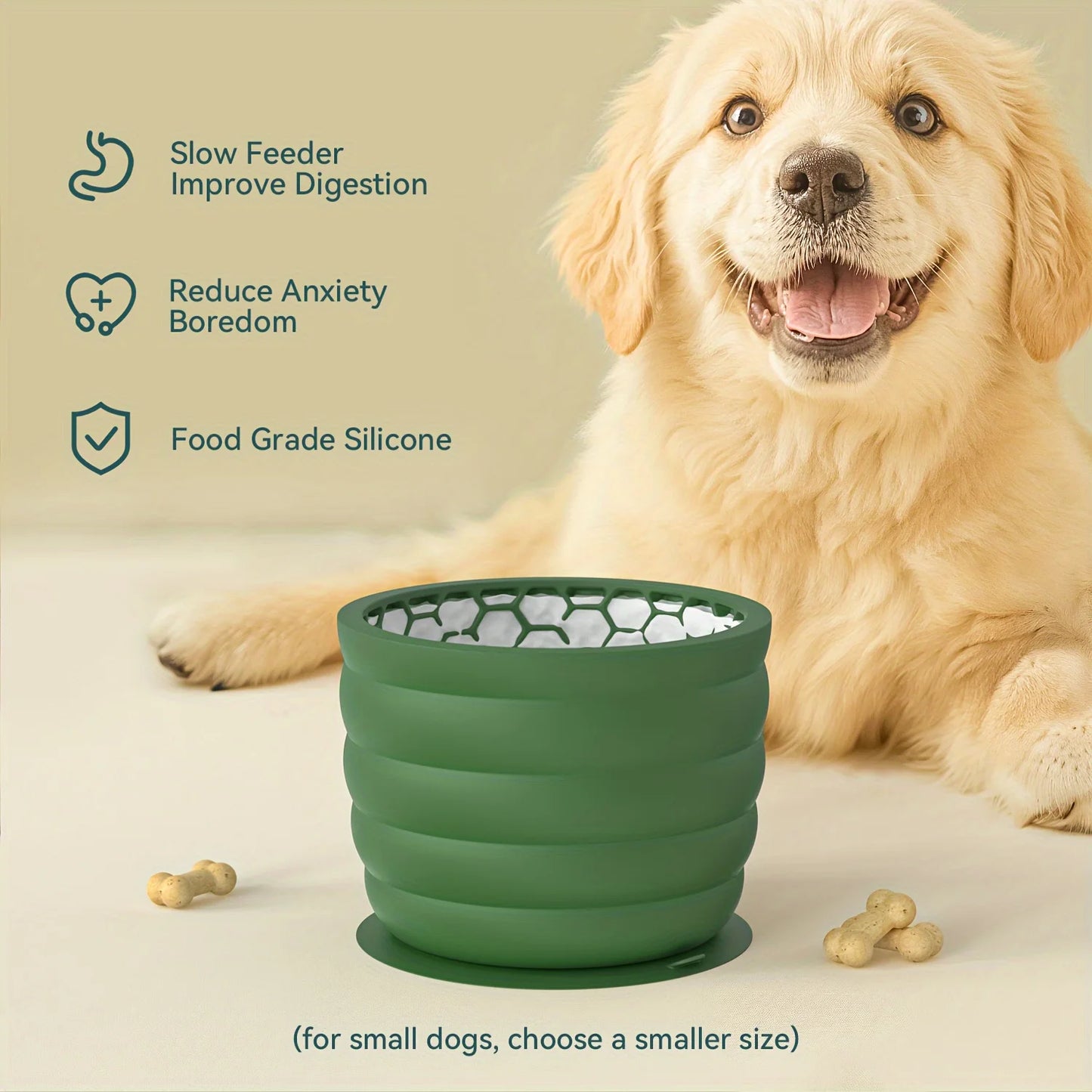 Silicone Slow Feeder Pet Bowl with Anti-Slip Base