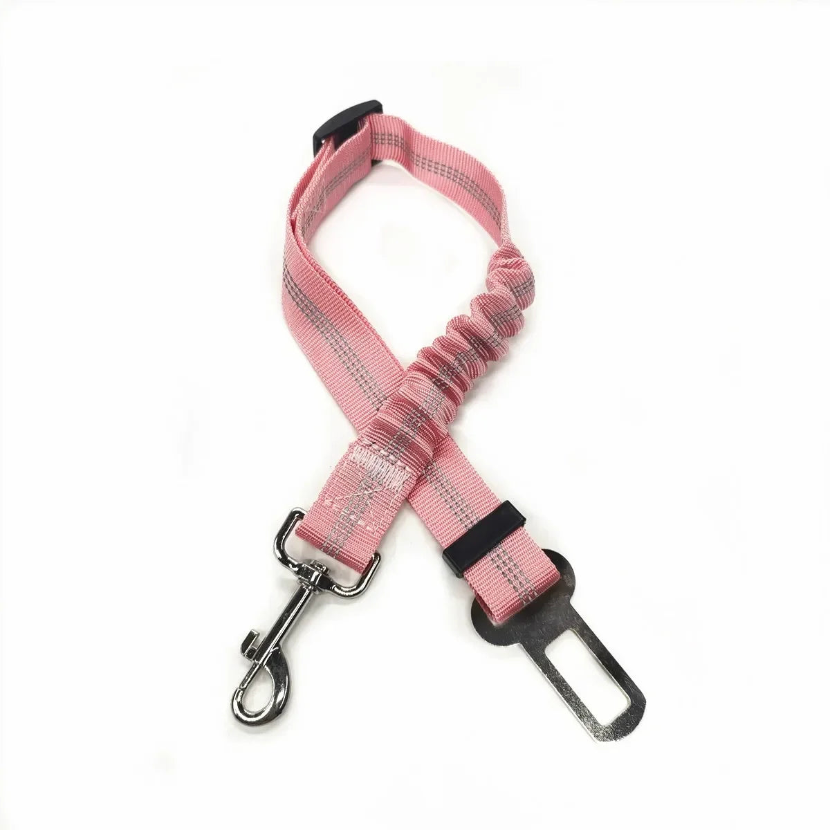 Adjustable Pet Car Seat Belt with Harness Lead Clip