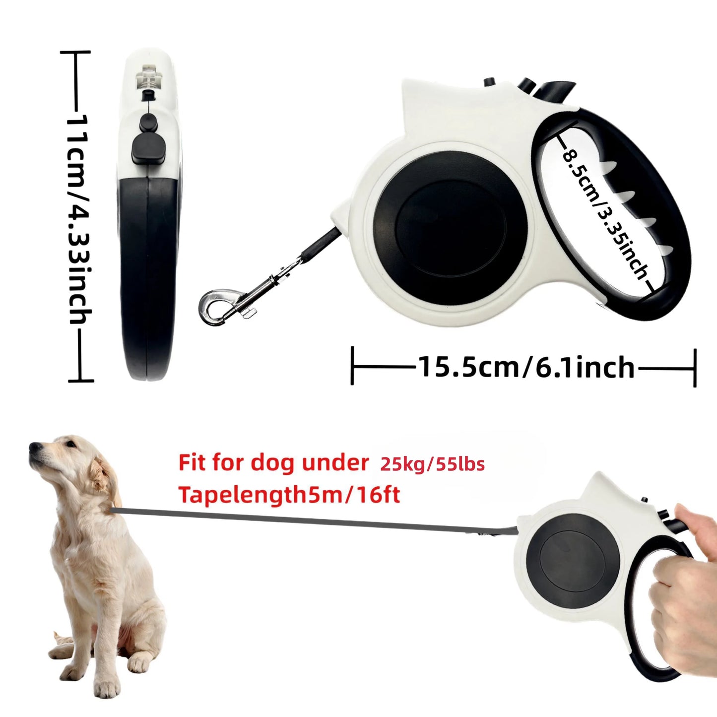 lluminated Retractable Dog Leash- 16ft