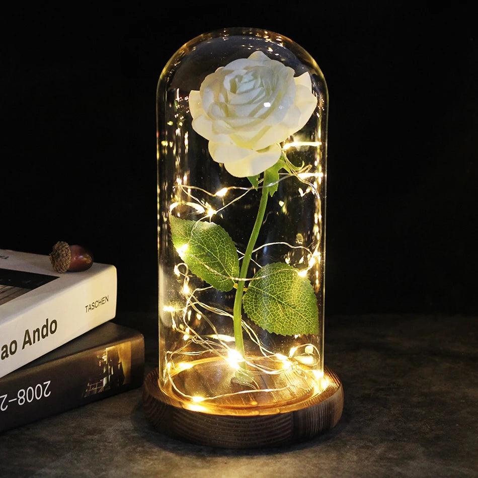 Eternal Flower Glass Cover Decoration