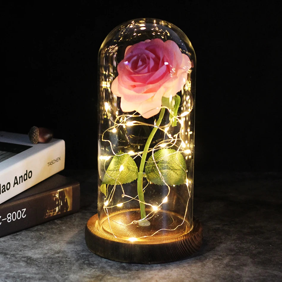 Eternal Flower Glass Cover Decoration