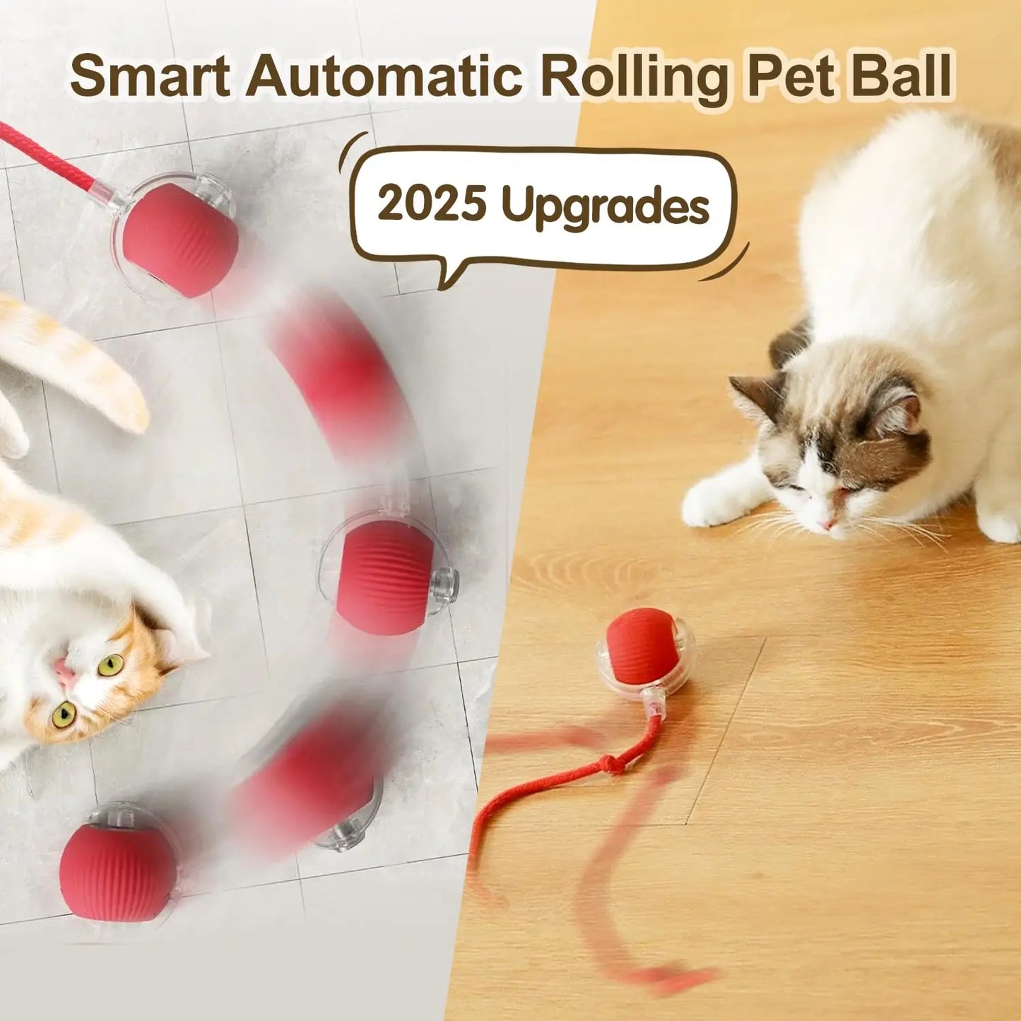 Interactive Automatic Rolling Ball Toy for Pets - 360° Smart Electric Pet Toy