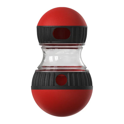 Interactive Pet Toy with Elliptical Track and Food Dispenser