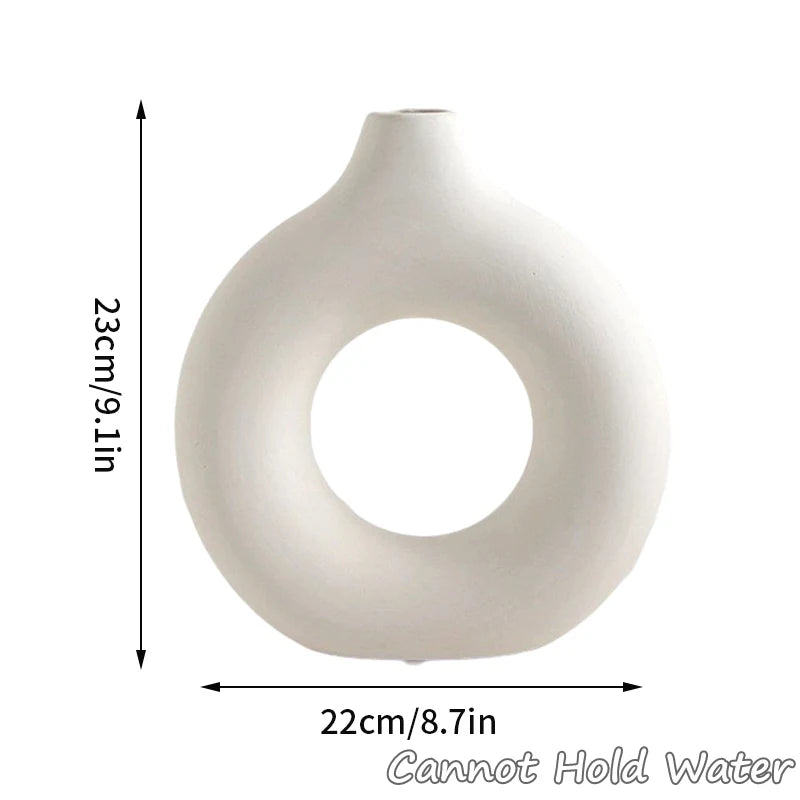 Pure White Ceramic Vase-Single Stem