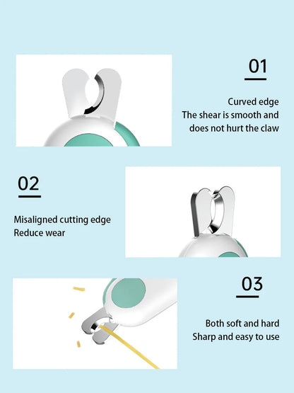 LED Light Pet Nail Clipper Cutter with Safety Lock