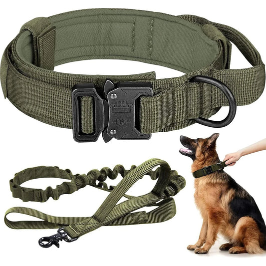 Dog Collar Durable Tactical Leash Set