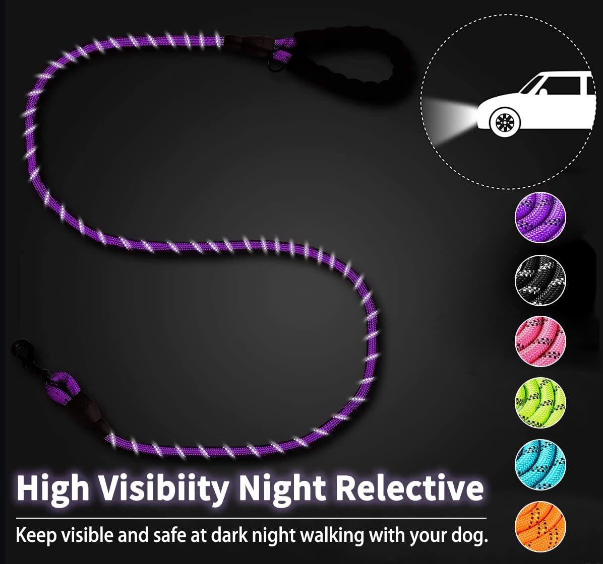 Heavy-Duty Reflective Leash for Dogs