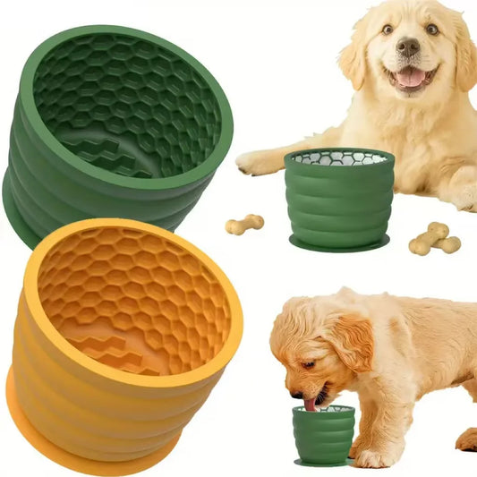 Silicone Slow Feeder Pet Bowl with Anti-Slip Base