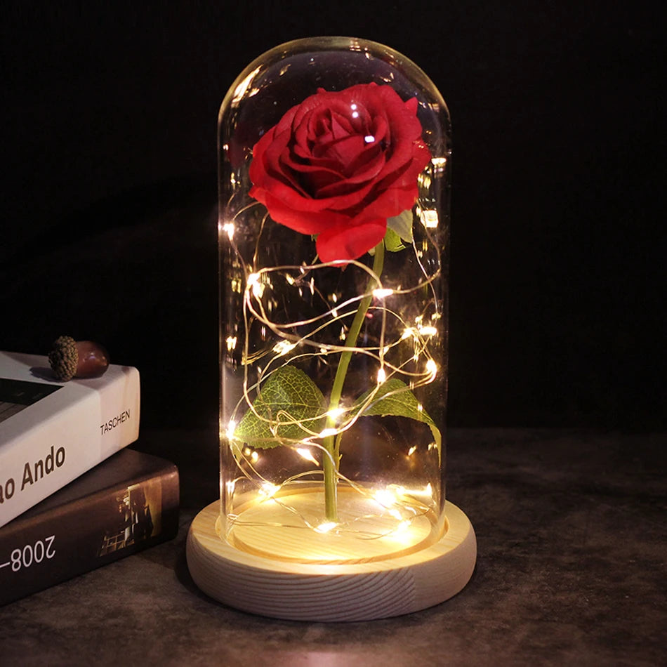 Eternal Flower Glass Cover Decoration