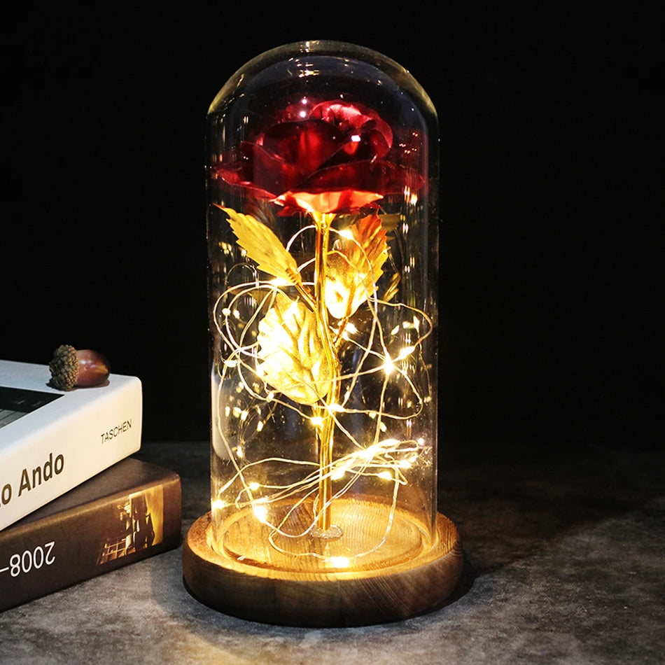 Eternal Flower Glass Cover Decoration