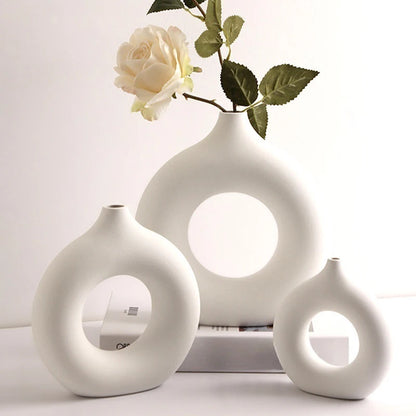 Pure White Ceramic Vase-Single Stem