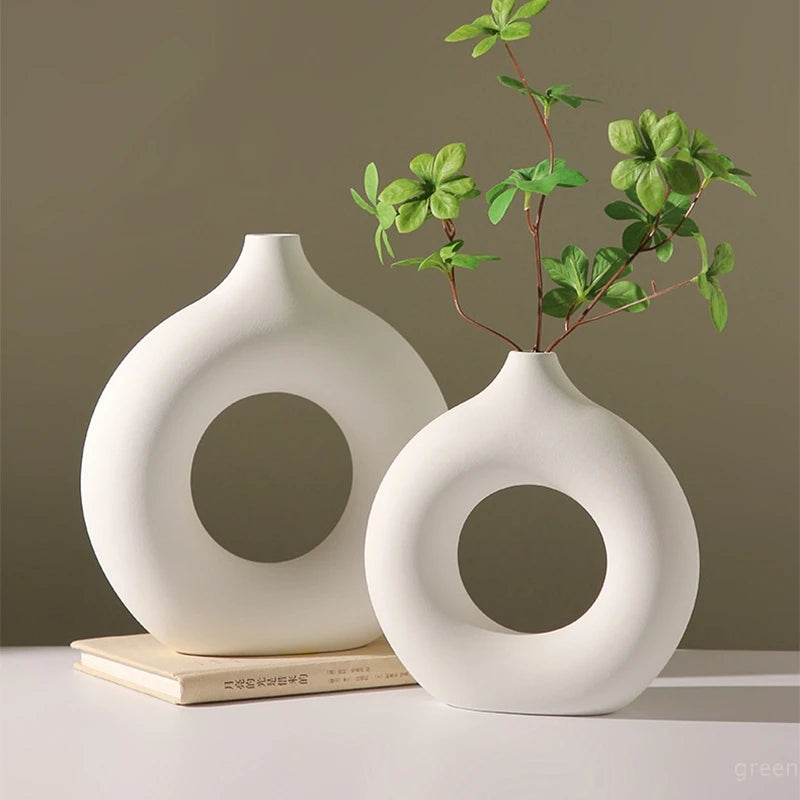 Pure White Ceramic Vase-Single Stem