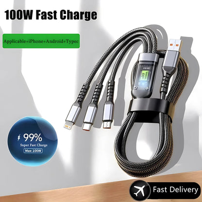 3-in-1  USB-C Fast Charger Cable