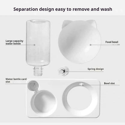 Luxurious Tilted Pet Bowl with Water Bottle Feeder