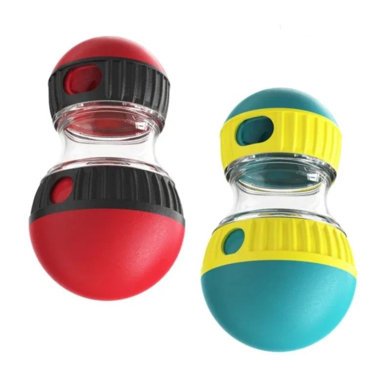 Interactive Pet Toy with Elliptical Track and Food Dispenser